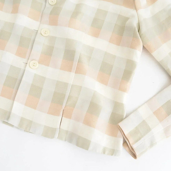 Vintage Sheri Martin New York made in U.S.A. Three  Button Checker Blazer 8 - Picture 7 of 13